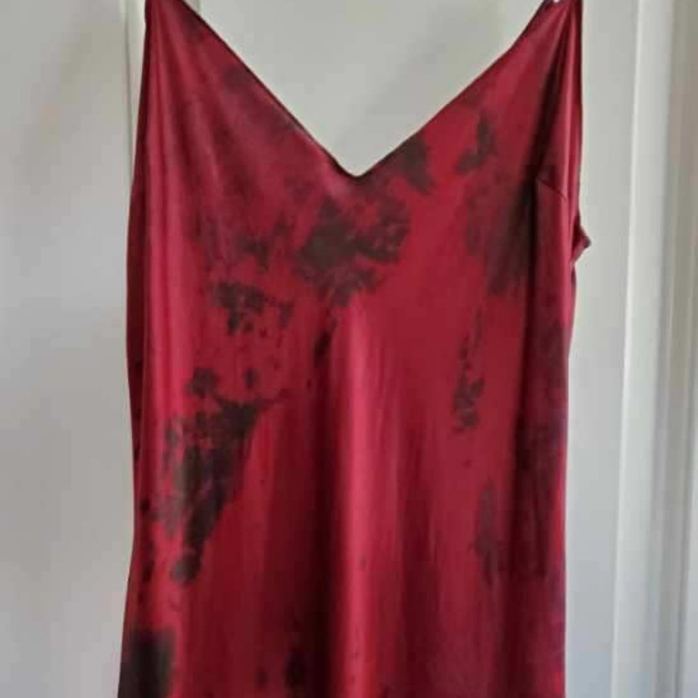 Dannijo long Silk Slip Dress lingerie chemise red pink black purple tie dyed M L - Picture 4 of 13